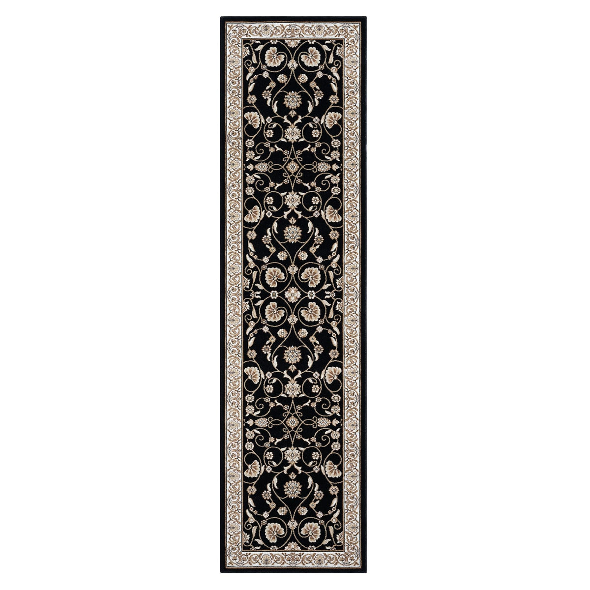 Estate 512 Black Traditional, Classic Hallway Runner