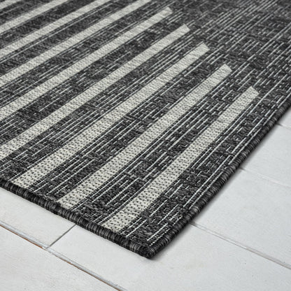 Alfresco 425 Ebony Indoor Outdoor Indoor/Outdoor, Flatweave Hallway Runner