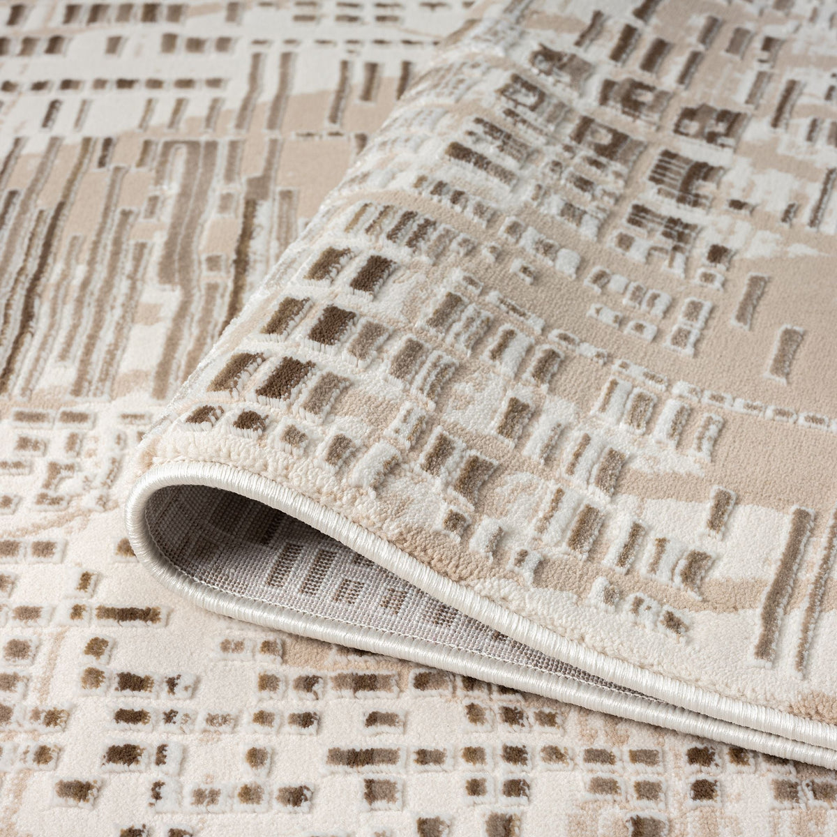 Fable 473 Taupe Abstract, Modern Rug