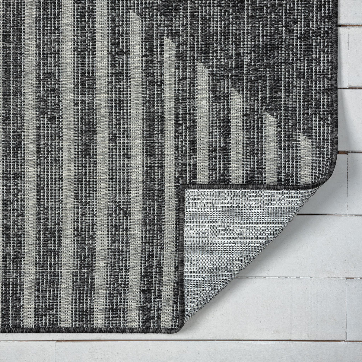 Alfresco 425 Ebony Indoor Outdoor Indoor/Outdoor, Flatweave Hallway Runner