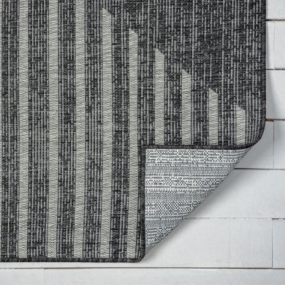 Alfresco 425 Ebony Indoor Outdoor Indoor/Outdoor, Flatweave Hallway Runner