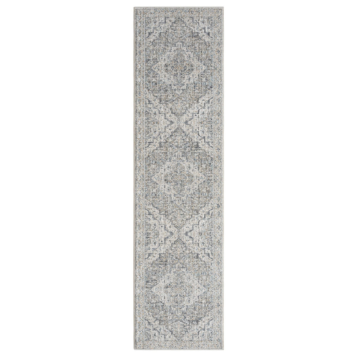 Aubrey 6753 Taupe Abstract, Traditional Hallway Runner