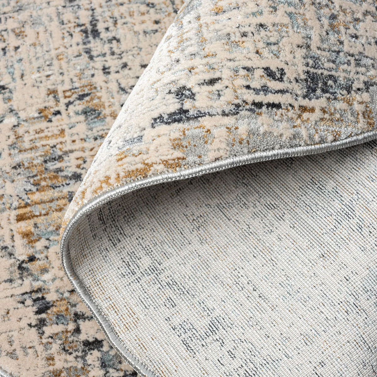 Aubrey 6738 Sand Abstract, Traditional Round Rug