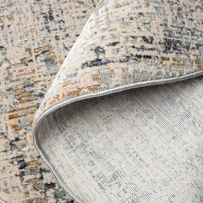Aubrey 6738 Sand Abstract, Traditional Round Rug
