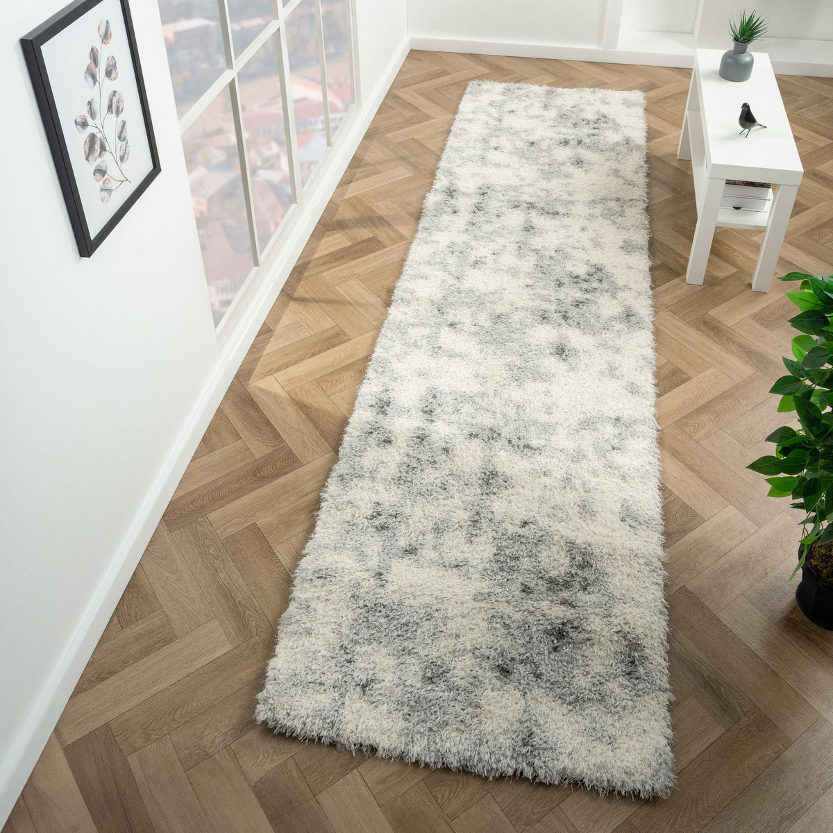 Plushy 389 Ash Shaggy Hallway Runner