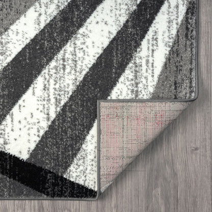 Adore 2317 Grey Abstract Hallway Runner