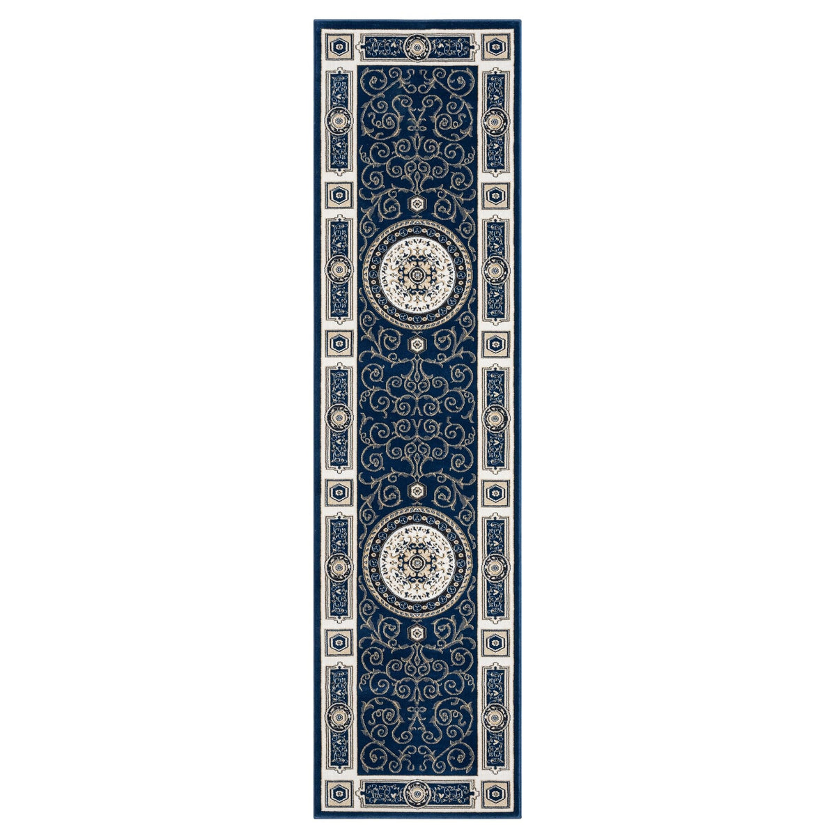 Estate 511 Navy Traditional, Classic Hallway Runner