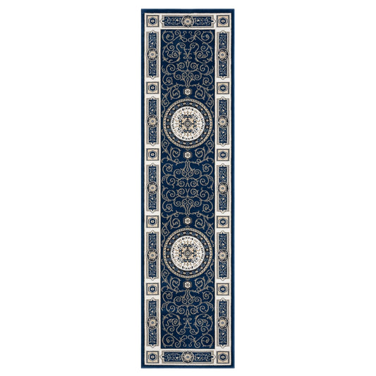 Estate 511 Navy Traditional, Classic Hallway Runner