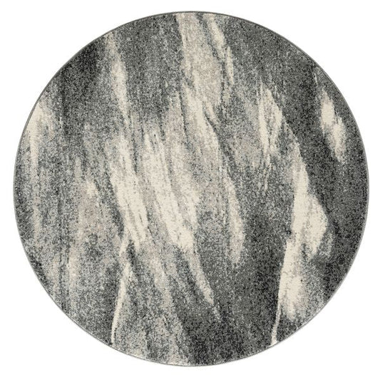 Astor 483 Ash Abstract Round Rug