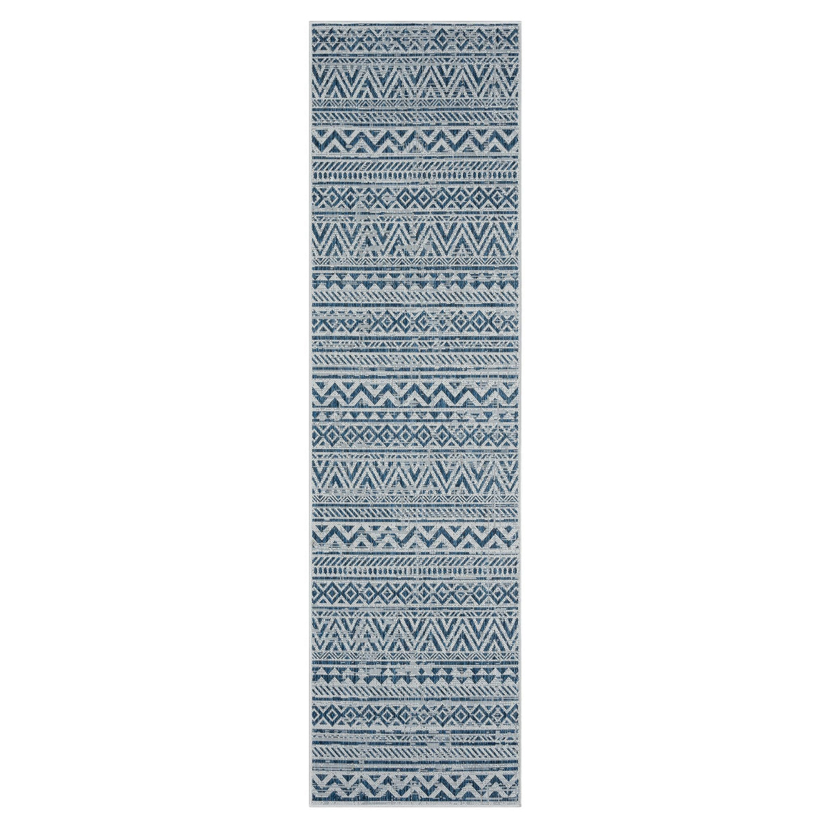 Patio 453 Frost Indoor Outdoor Indoor/Outdoor, Flatweave Hallway Runner
