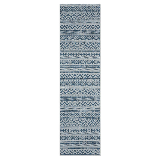 Patio 453 Frost Indoor Outdoor Indoor/Outdoor, Flatweave Hallway Runner