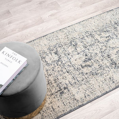 Aubrey 6739 Charcoal Abstract, Traditional Hallway Runner