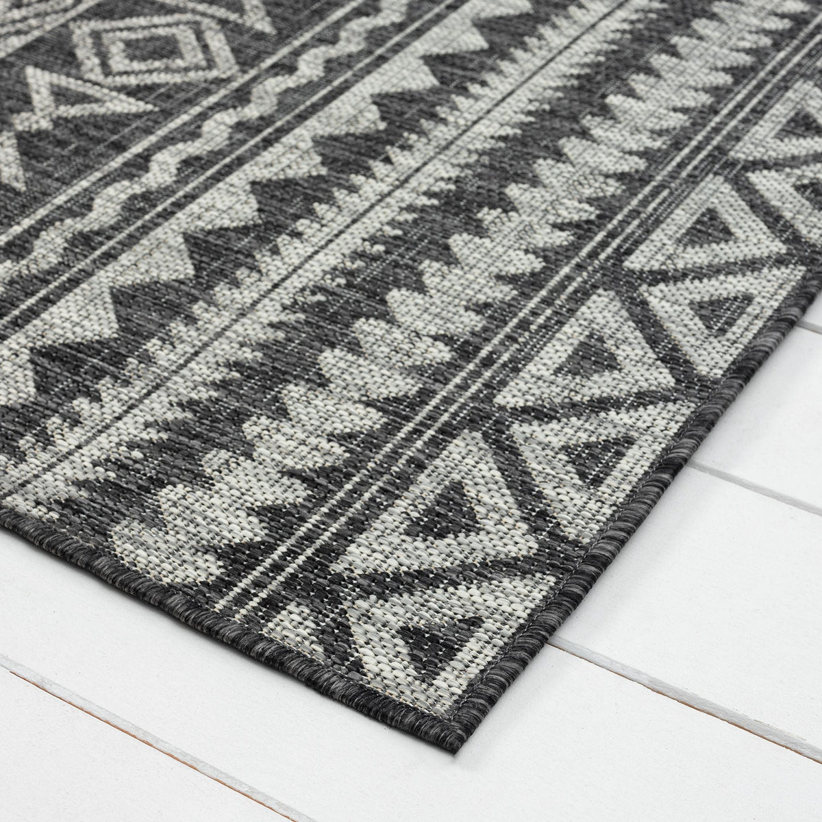 Alfresco 421 Charcoal Indoor Outdoor Indoor/Outdoor, Flatweave Rug