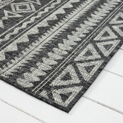 Alfresco 421 Charcoal Indoor Outdoor Indoor/Outdoor, Flatweave Rug