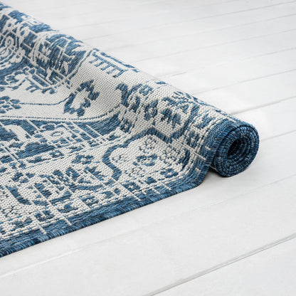 Patio 455 Denim Indoor Outdoor Indoor/Outdoor, Flatweave Rug