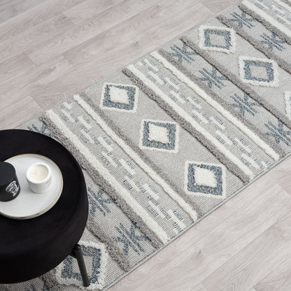 Cottage 546 Slate Geometric Hallway Runner