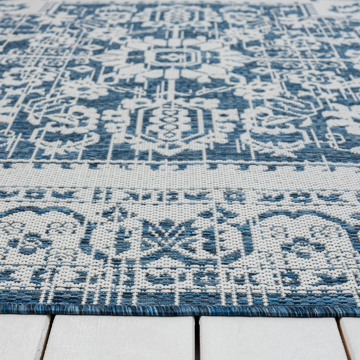 Patio 455 Denim Indoor Outdoor Indoor/Outdoor, Flatweave Rug
