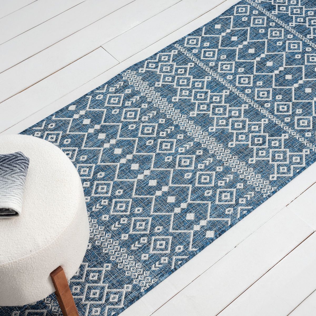 Patio 452 Ocean Indoor Outdoor Indoor/Outdoor, Flatweave Hallway Runner