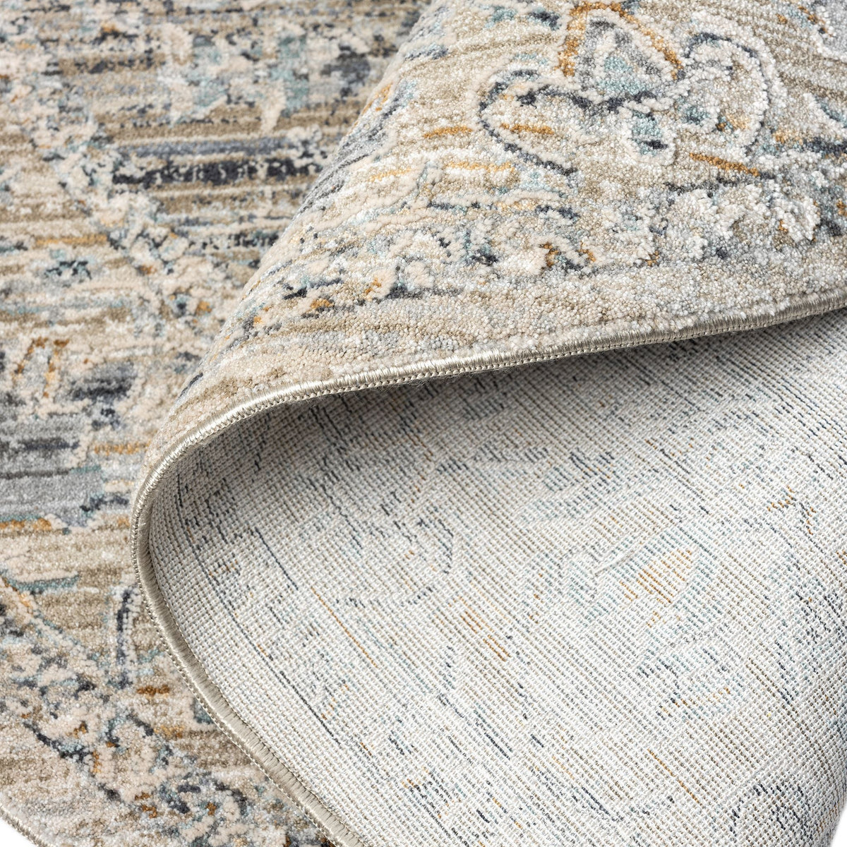 Aubrey 6753 Taupe Abstract, Traditional Round Rug