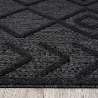 Calm 416 Charcoal Geometric Rug