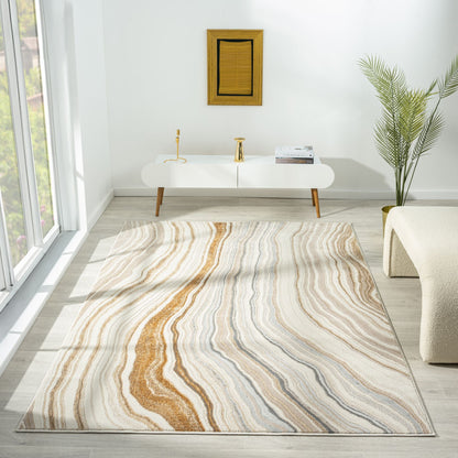 Amber 185 Stone Abstract, Geometric Rug