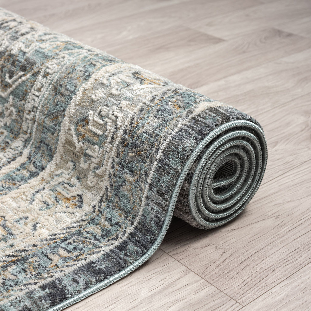 Aubrey 6752 Charcoal Abstract, Traditional Hallway Runner