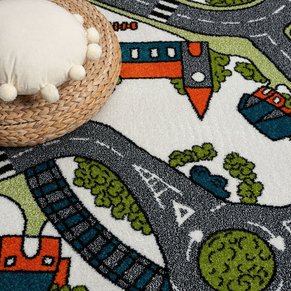 Kidsville 575 Cream Round Rug