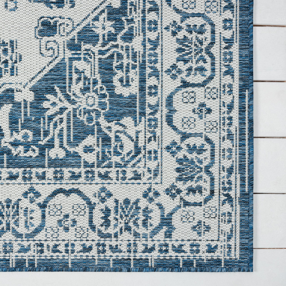 Patio 455 Denim Indoor Outdoor Indoor/Outdoor, Flatweave Rug