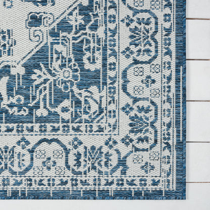 Patio 455 Denim Indoor Outdoor Indoor/Outdoor, Flatweave Rug
