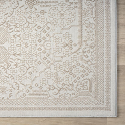 Fable 472 Sand Abstract, Modern Hallway Runner