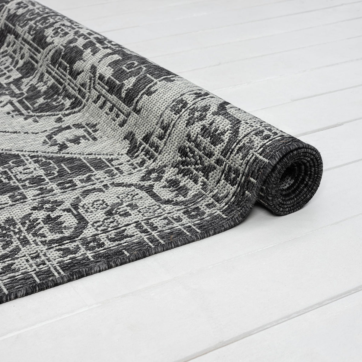 Alfresco 424 Slate Indoor Outdoor Indoor/Outdoor, Flatweave Hallway Runner