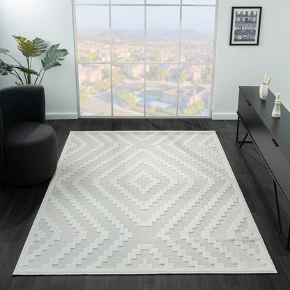 Calm 419 Linen Geometric Rug