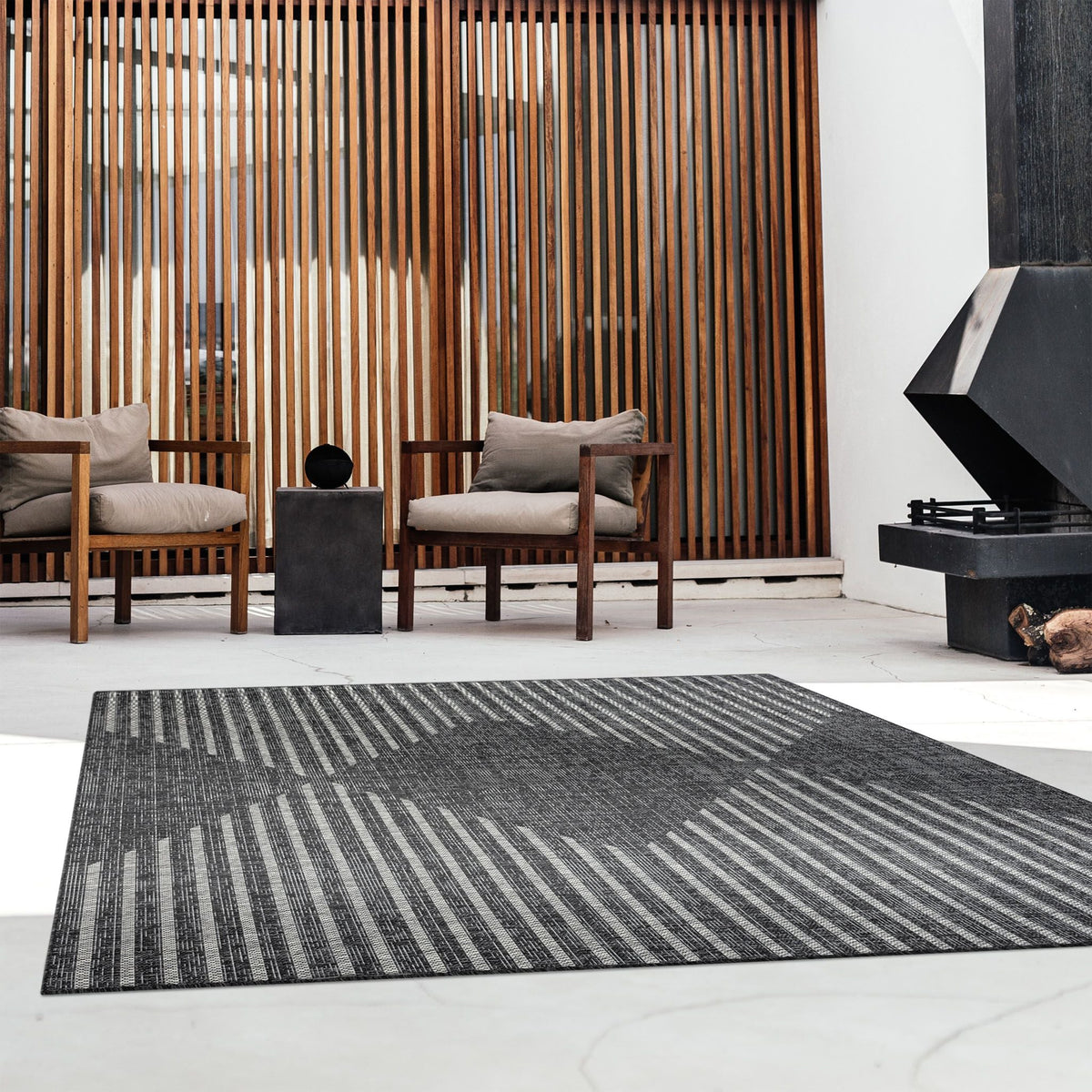 Alfresco 425 Ebony Indoor Outdoor Indoor/Outdoor, Flatweave Rug