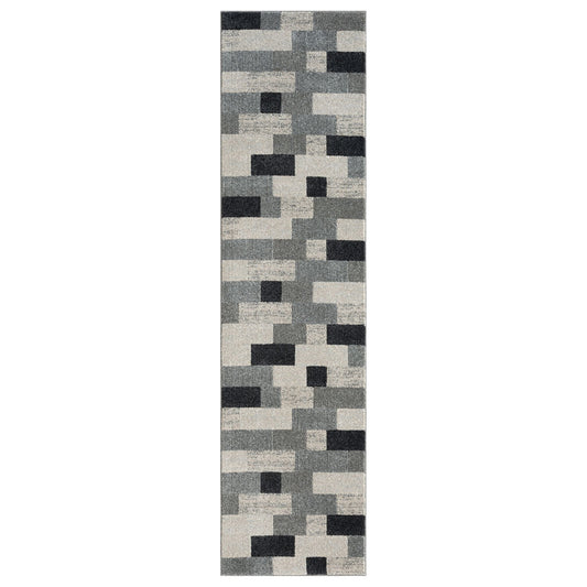 Astor 484 Slate Abstract Hallway Runner