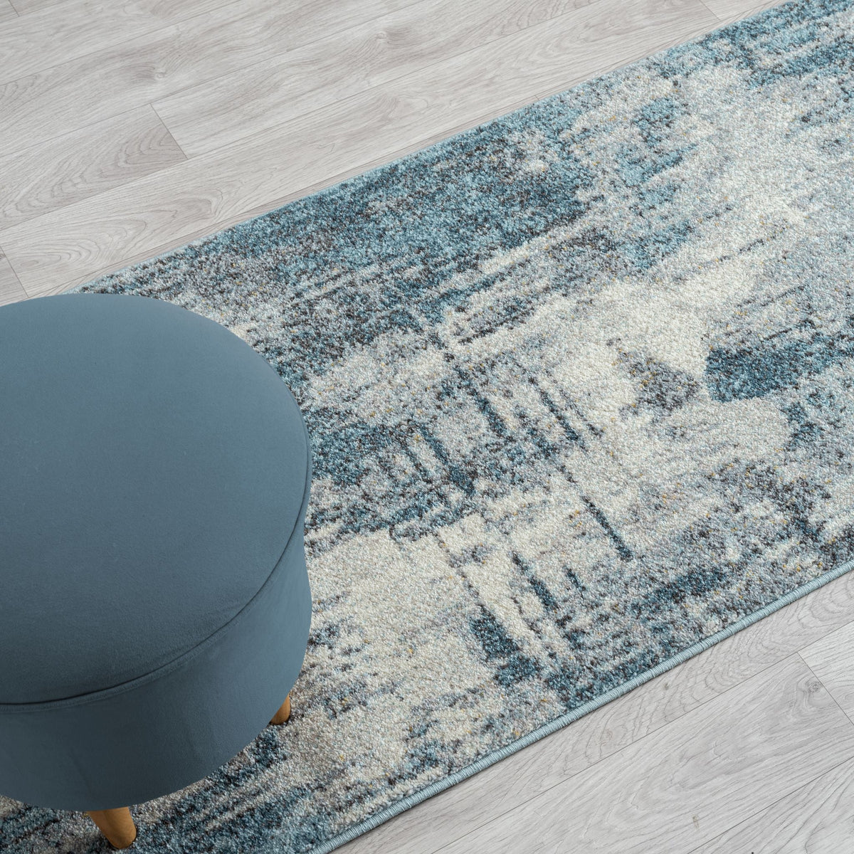Canyon 516 Blue Abstract Hallway Runner