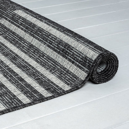Alfresco 425 Ebony Indoor Outdoor Indoor/Outdoor, Flatweave Hallway Runner