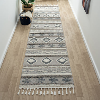 Cottage 546 Slate Geometric Hallway Runner