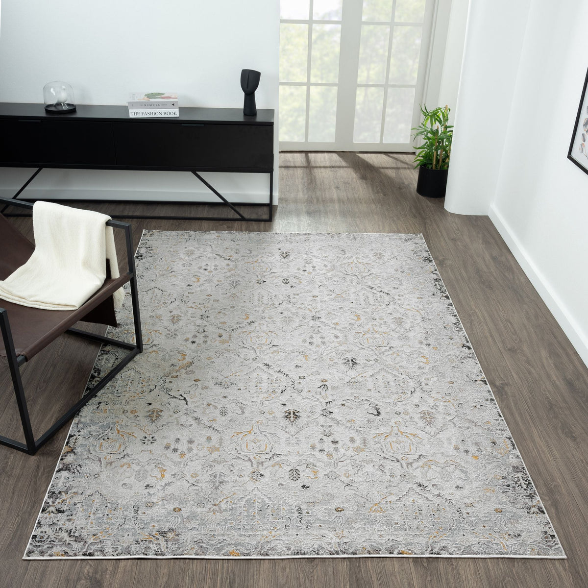 Easton 462 Silver Abstract, Transitional Rug