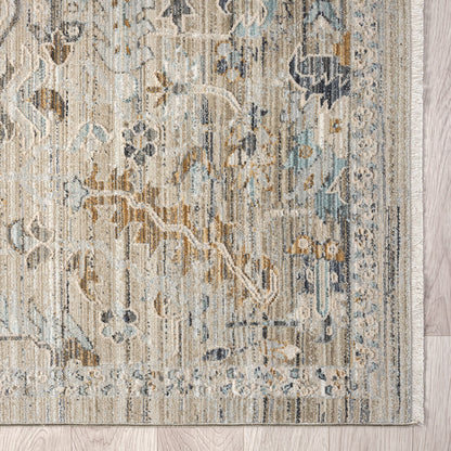 Aubrey 6755 Taupe Abstract, Traditional Hallway Runner