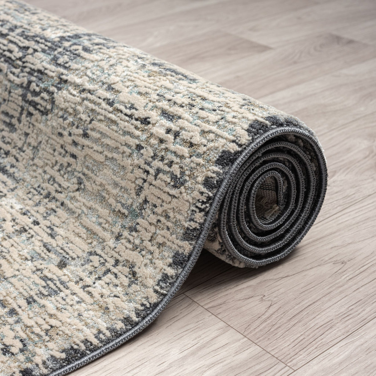 Aubrey 6739 Charcoal Abstract, Traditional Hallway Runner