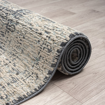 Aubrey 6739 Charcoal Abstract, Traditional Hallway Runner