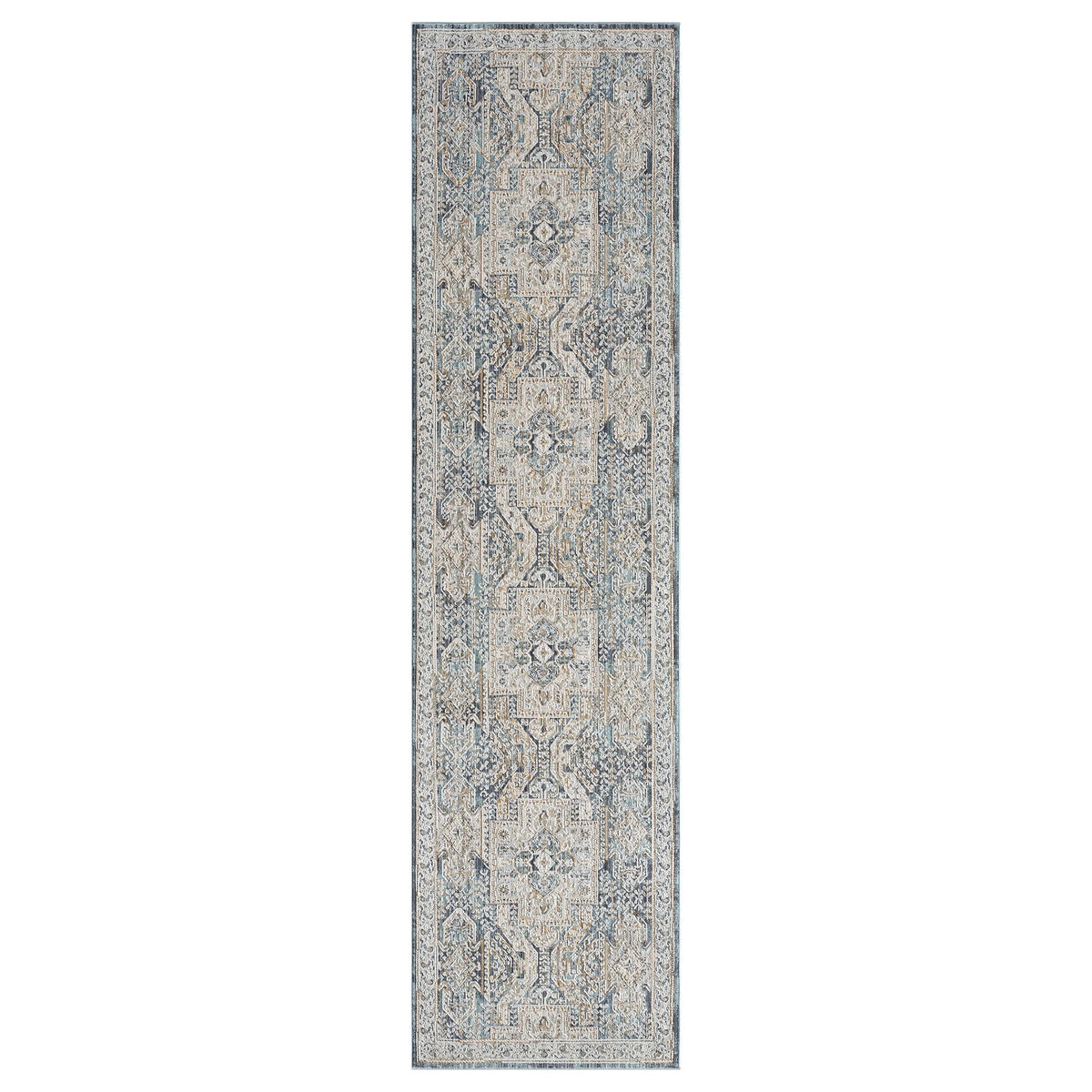Aubrey 6752 Charcoal Abstract, Traditional Hallway Runner