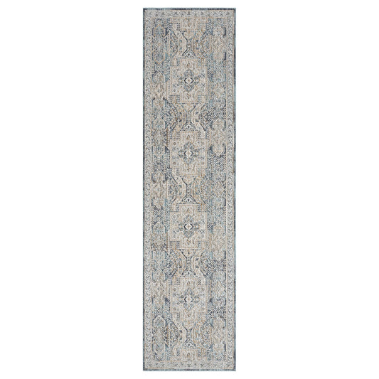 Aubrey 6752 Charcoal Abstract, Traditional Hallway Runner