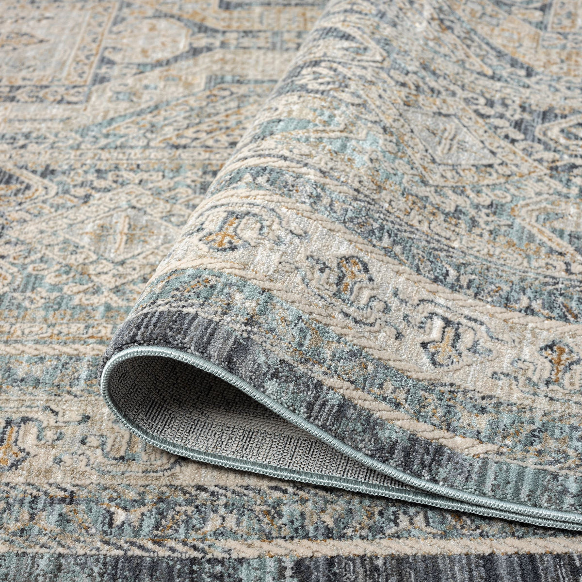 Aubrey 6752 Charcoal Abstract, Traditional Rug