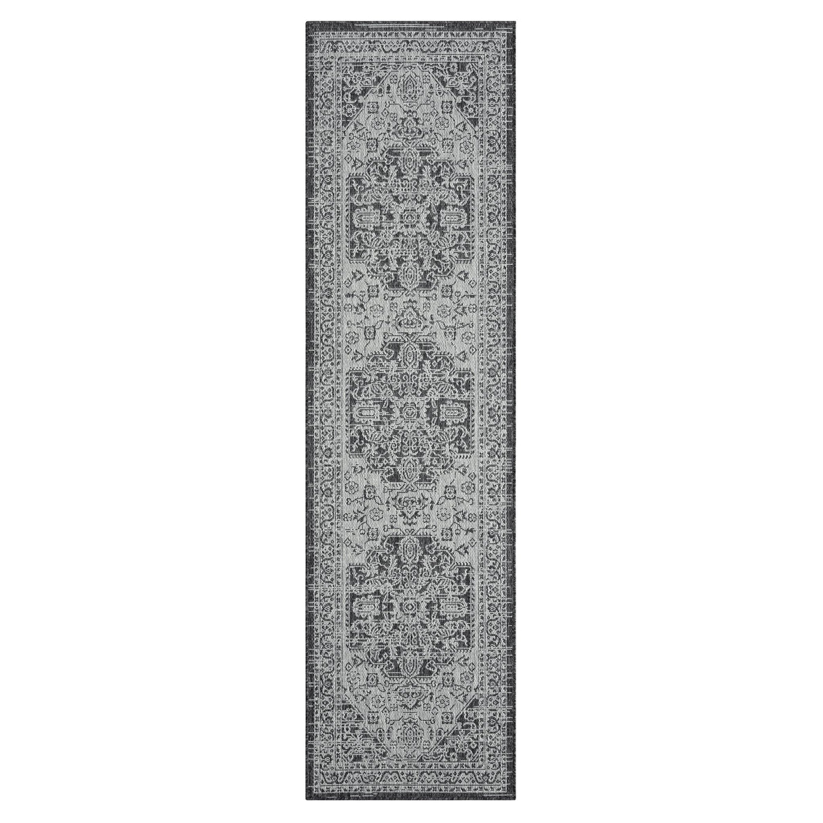 Alfresco 424 Slate Indoor Outdoor Indoor/Outdoor, Flatweave Hallway Runner