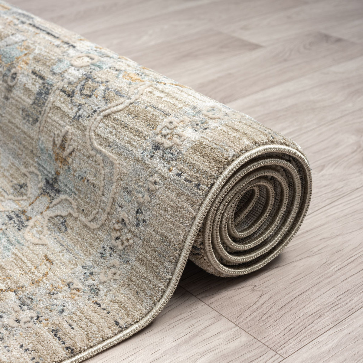 Aubrey 6755 Taupe Abstract, Traditional Hallway Runner