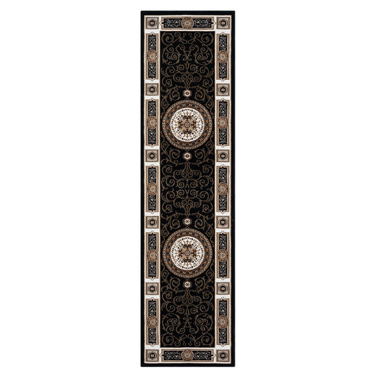 Estate 511 Black Traditional, Classic Hallway Runner