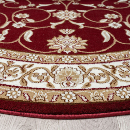 Estate 512 Red Traditional, Classic Round Rug
