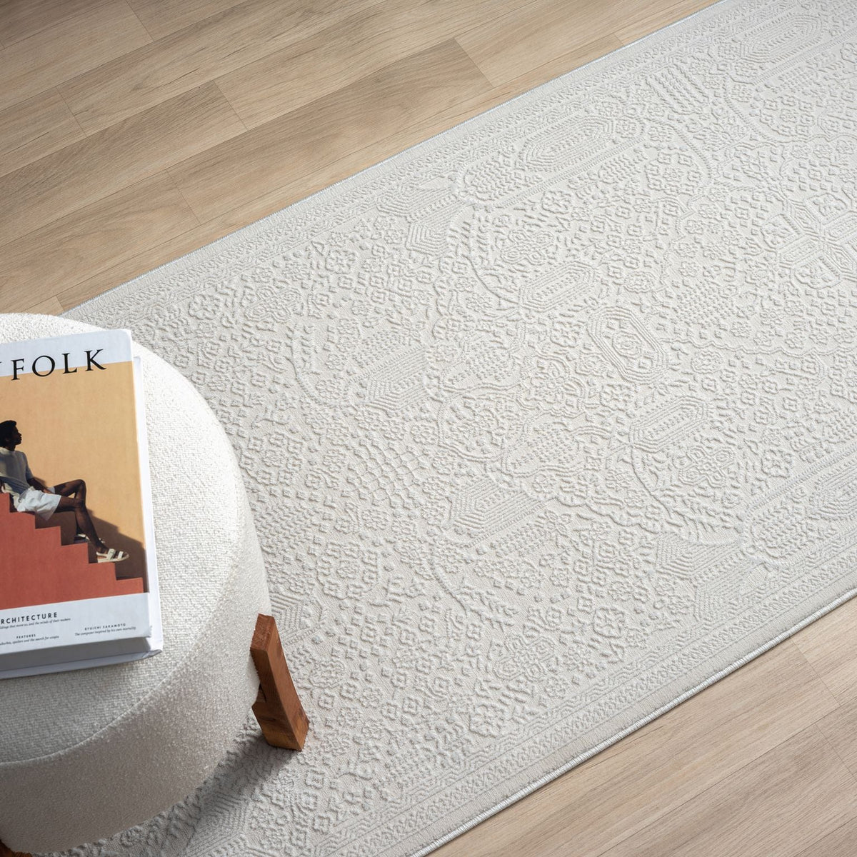Fable 471 Ivory Abstract, Modern Hallway Runner