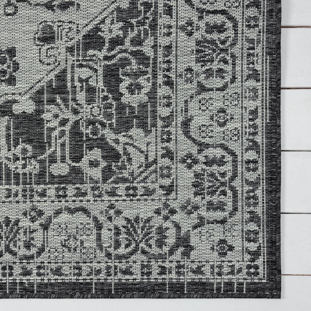 Alfresco 424 Slate Indoor Outdoor Indoor/Outdoor, Flatweave Hallway Runner